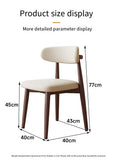 Modern Minimalist Solid Wood Dining Chair With Soft Upholstered Seat and Backrest Ergonomic Design for Home Kitchen Dining Room