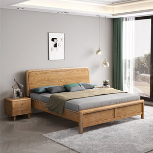 White ash wood king-sized bed