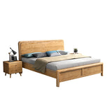 White ash wood king-sized bed