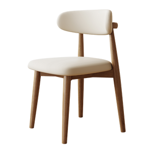 Modern Minimalist Solid Wood Dining Chair With Soft Upholstered Seat and Backrest Ergonomic Design for Home Kitchen Dining Room